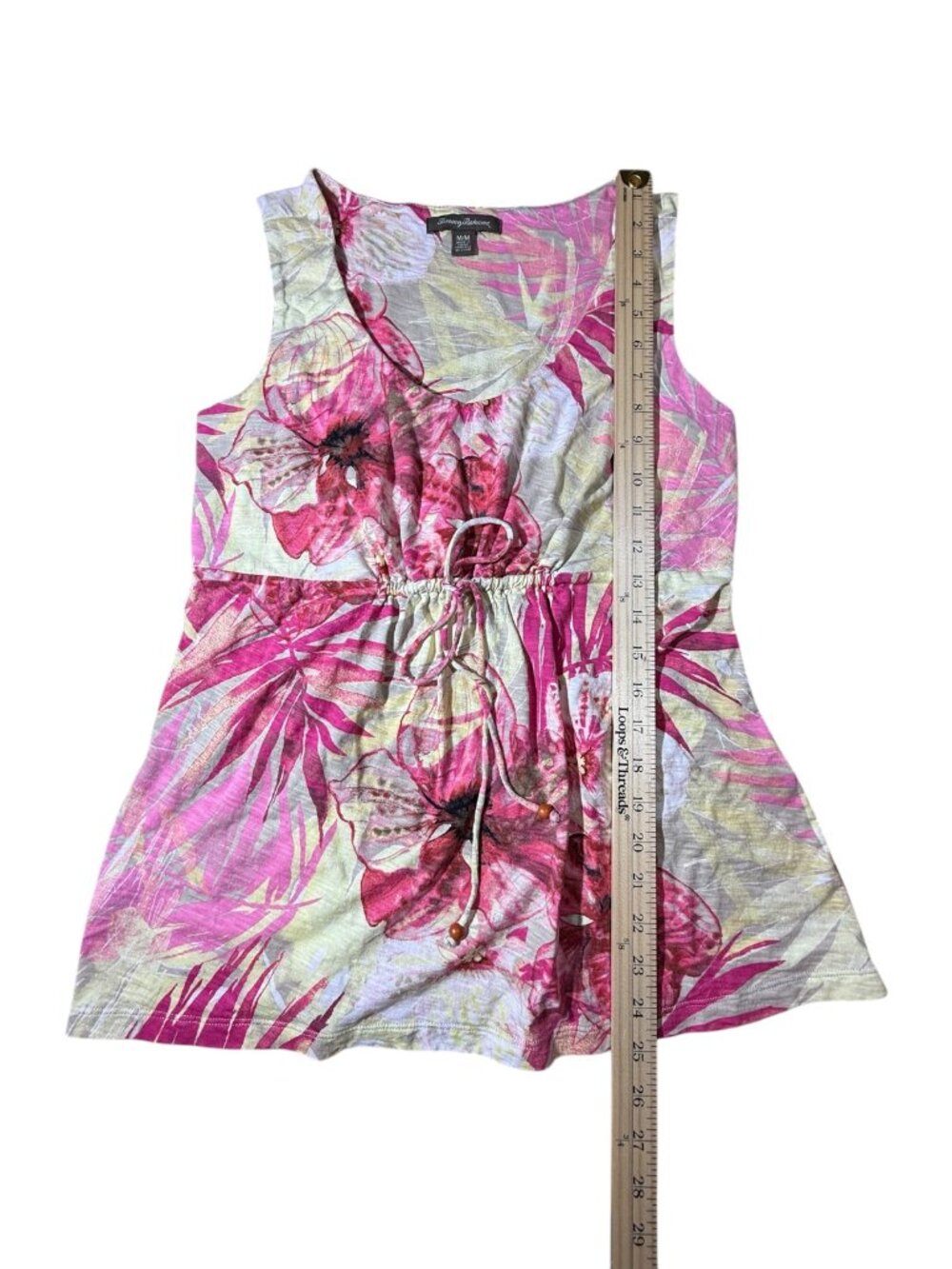 Tommy Bahama 100% cotton floral print sleeveless top - Picture 3 of 7